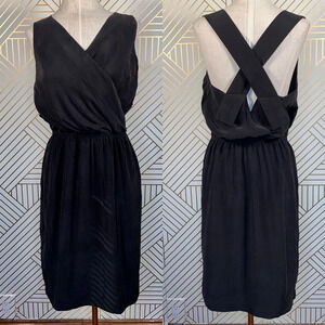 Derek Lam 10 Crosby Black Silk Criss Cross Dress